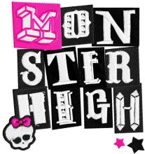 Monster High wordmark logo embroidery design