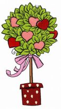 Valentine tree embroidery design