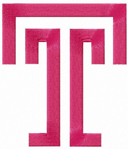 Temple University logo machine embroidery design