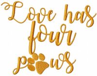 Love has four paws free embroidery design