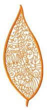 Bird-cherry tree leaf embroidery design