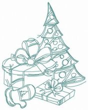Small Christmas tree embroidery design