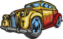Hot Rod Doesn't Stop embroidery design