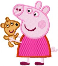 Peppa Pig with Toy embroidery design