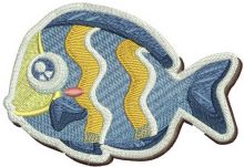 Striped fish 2 embroidery design