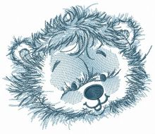 Fluffy lion embroidery design