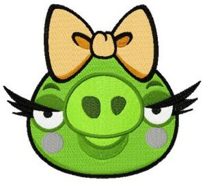 Angry Birds pig embroidery design