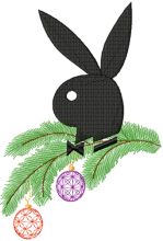 Christmas Playboy Logo embroidery design