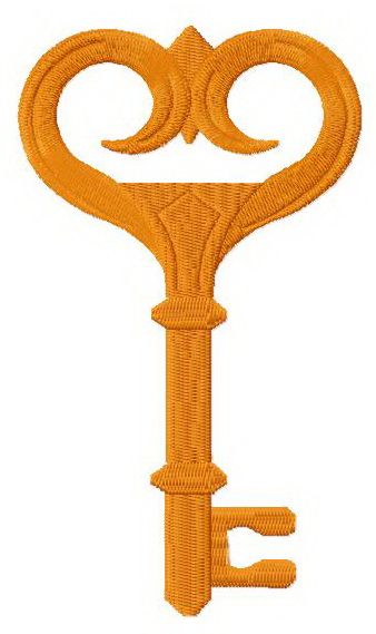 Orange key machine embroidery design