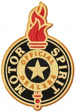Motor spirit logo embroidery design