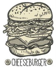 Cheeseburger embroidery design