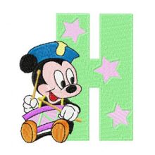 Mickey Mouse H Holiday embroidery design