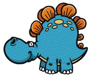 Cute stegosaurus embroidery design