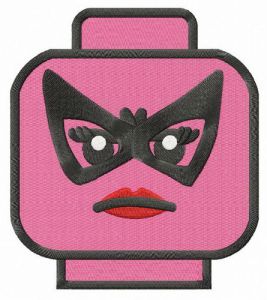 LEGO woman head embroidery design