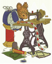 Squirrel sewing embroidery design
