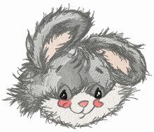 Cute rabbit muzzle embroidery design