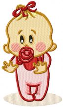 Baby began to walk embroidery design
