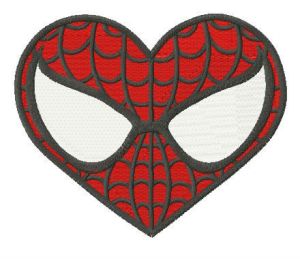 Superhero heart embroidery design