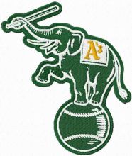 Oakland Athletics alternative logo embroidery design