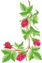 Corner roses embroidery design
