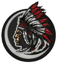 Native American indian chief mascot  embroidery design