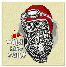 Wild bike rally embroidery design