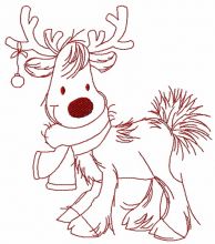 Cute Christmas deer 2 embroidery design