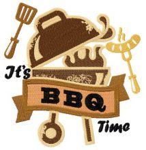 It's BBQ time embroidery design