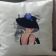 French coquette embroidered on pillowcase