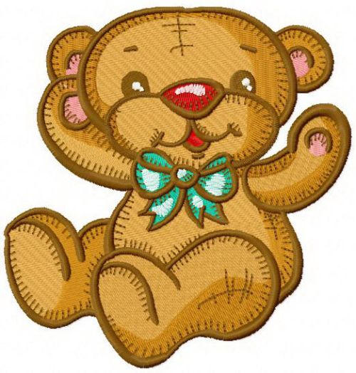 Teddy bear give me a hug machine embroidery design