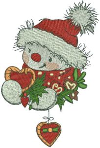 Snowman gift embroidery design