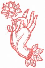 Floral fairy's hand 2 embroidery design