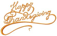 Happy thanksgiving phrase embroidery design