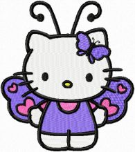 Hello Kitty Butterfly  embroidery design