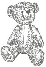Old bear toy 5 embroidery design