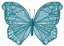Night blue butterfly embroidery design
