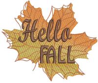 Maple leaf hello fall free embroidery design