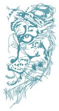 Snow leopard half muzzle one color embroidery design