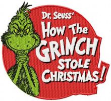 How the Grinch stole Christmas badge embroidery design