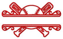 Baseball spirit embroidery design