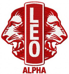 Leo Club logo embroidery design