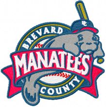 Brevard County Manatees Logo embroidery design