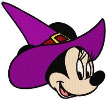 Minnie Mouse witch embroidery design