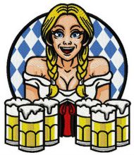 Beer girl 5 embroidery design