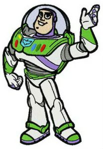 Buzz waving hand embroidery design