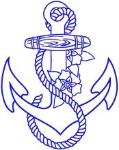 Anchor one colored embroidery design
