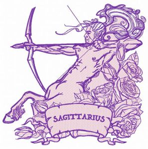 Zodiac sign Sagittarius 5 embroidery design