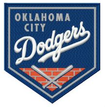 Oklahoma City Dodgers logo embroidery design