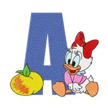 Mickey Mouse A Apple embroidery design