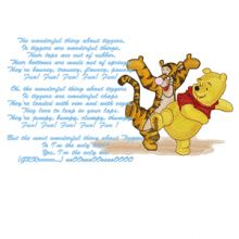 Winnie Pooh and Tigger sing a song embroidery design